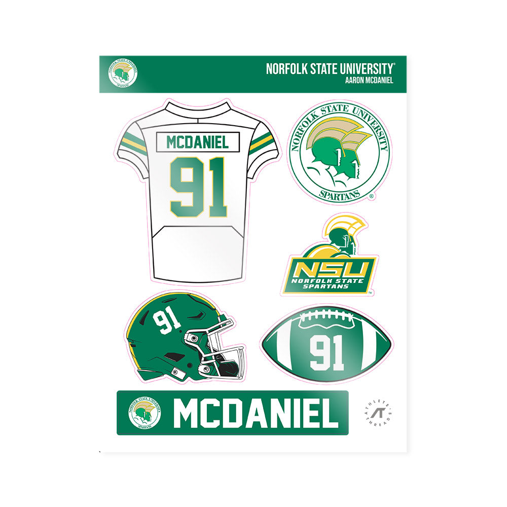 Norfolk State - NCAA Football : Aaron McDaniel - Sticker Sheet-0