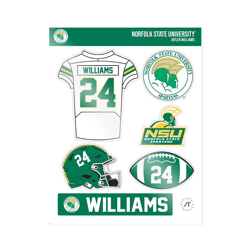 Norfolk State - NCAA Football : Jaylen Williams - Sticker Sheet-0