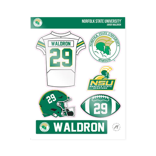 Norfolk State - NCAA Football : Javier Waldron - Sticker Sheet-0