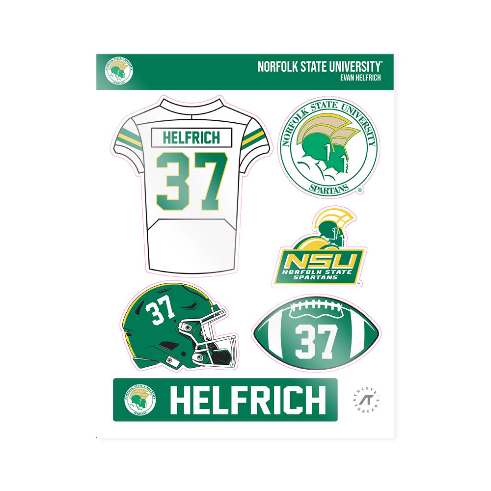 Norfolk State - NCAA Football : Evan Helfrich - Sticker Sheet-0