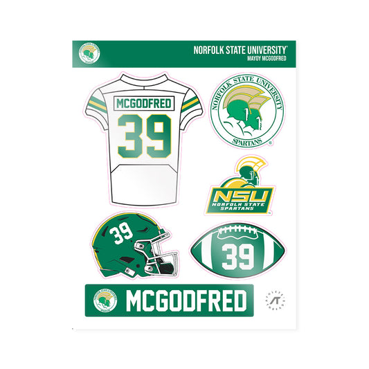 Norfolk State - NCAA Football : Mayoy McGodfred - Sticker Sheet-0