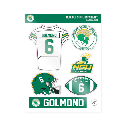 Norfolk State - NCAA Football : DaJean Golmond - Sticker Sheet-0