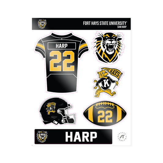 FHSU - NCAA Football : Sam Harp - Sticker Sheet-0