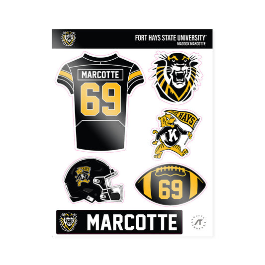 FHSU - NCAA Football : Maddox Marcotte - Sticker Sheet-0