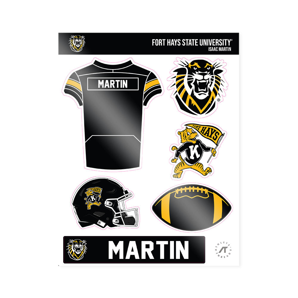 FHSU - NCAA Football : Isaac Martin - Sticker Sheet-0