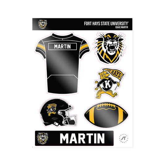 FHSU - NCAA Football : Isaac Martin - Sticker Sheet-0