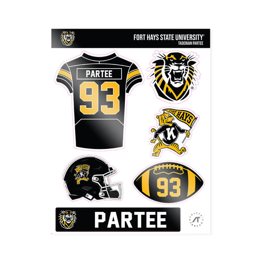 FHSU - NCAA Football : Taderian Partee - Sticker Sheet-0