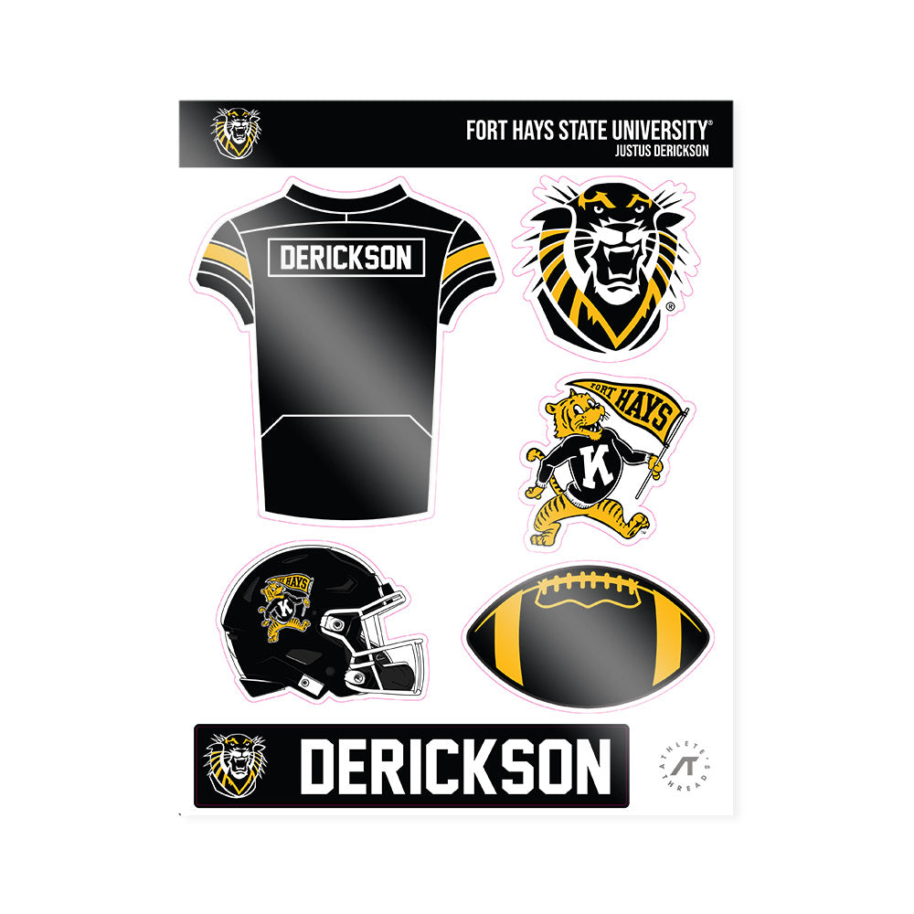 FHSU - NCAA Football : Justus Derickson - Sticker Sheet-0