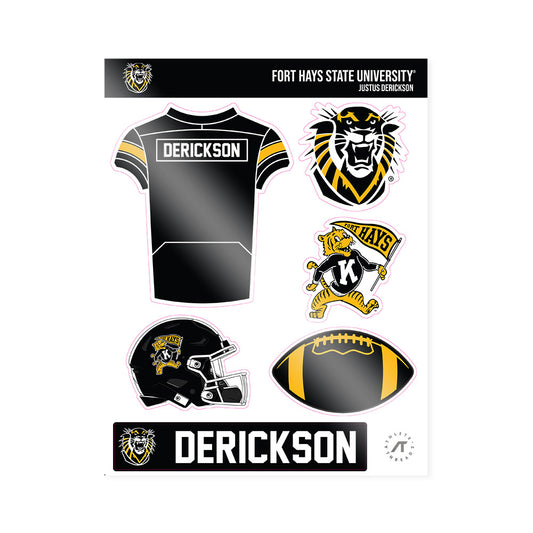 FHSU - NCAA Football : Justus Derickson - Sticker Sheet-0