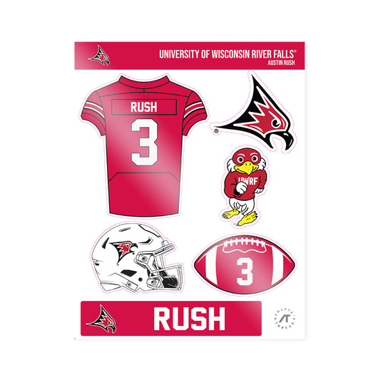 UW River Falls - NCAA Football : Austin Rush - Sticker Sheet-0