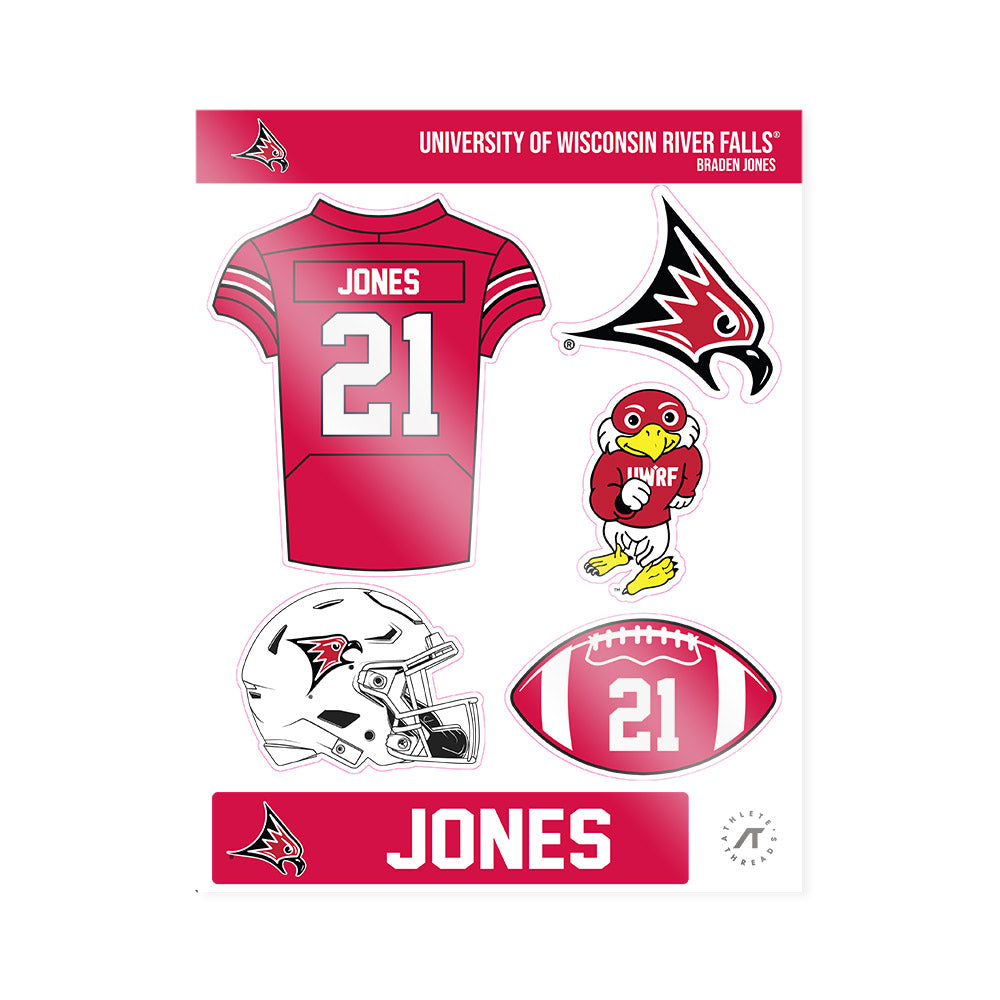 UW River Falls - NCAA Football : Braden Jones - Sticker Sheet-0