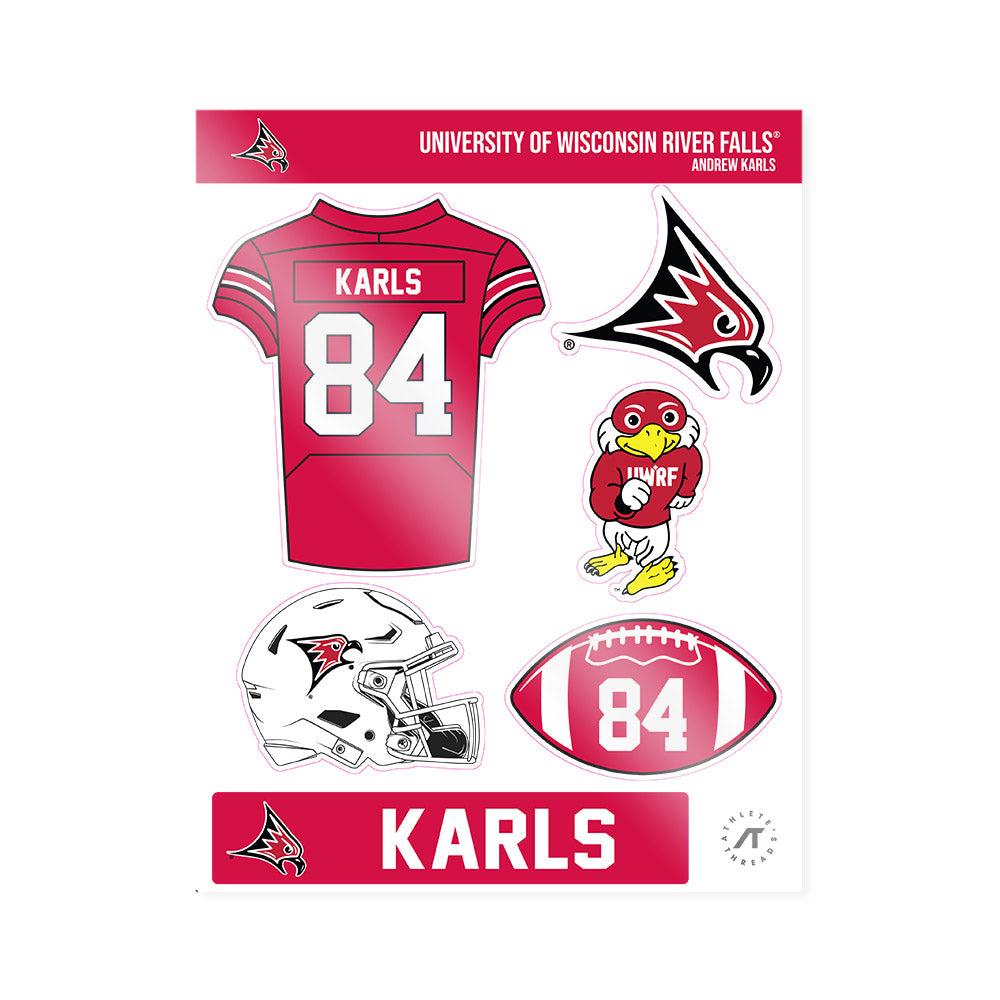 UW River Falls - NCAA Football : Andrew Karls - Sticker Sheet-0