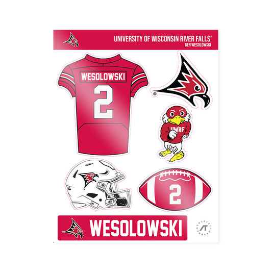 UW River Falls - NCAA Football : Ben Wesolowski - Sticker Sheet-0