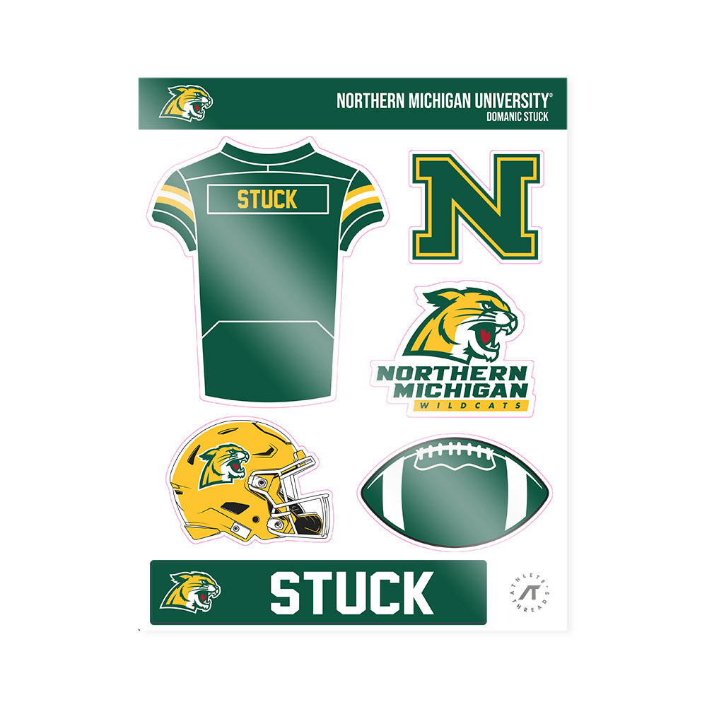 Northern Michigan - NCAA Football : Domanic Stuck - Sticker Sheet-0