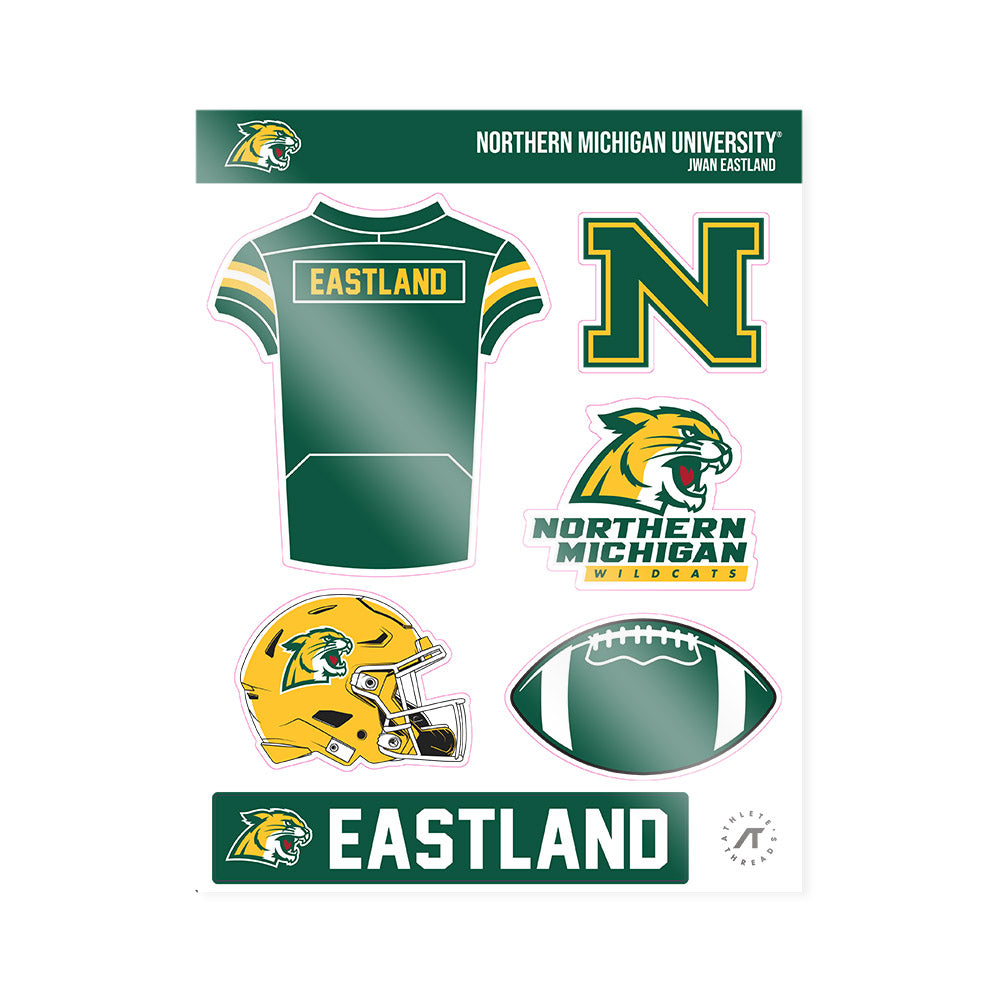 Northern Michigan - NCAA Football : Jwan Eastland - Sticker Sheet-0