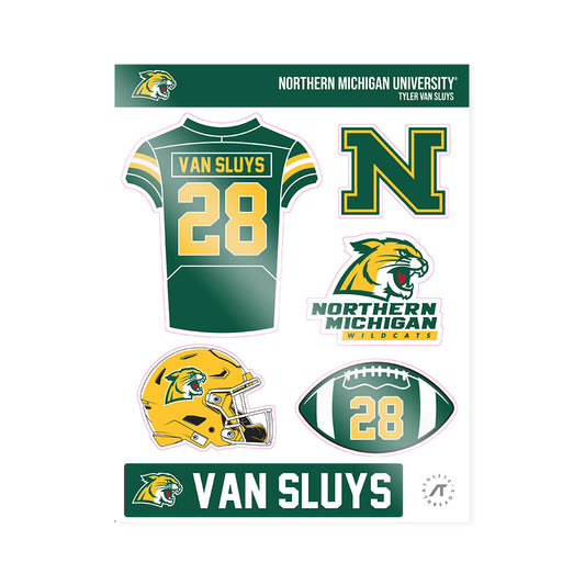 Northern Michigan - NCAA Football : Tyler Van Sluys - Sticker Sheet-0