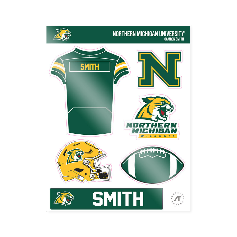 Northern Michigan - NCAA Football : Camren Smith - Sticker Sheet-0