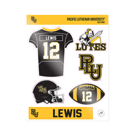PLU - NCAA Football : Kai Lewis - Sticker Sheet-0