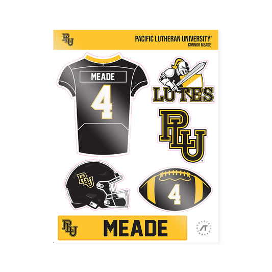 PLU - NCAA Football : Connor Meade - Sticker Sheet-0