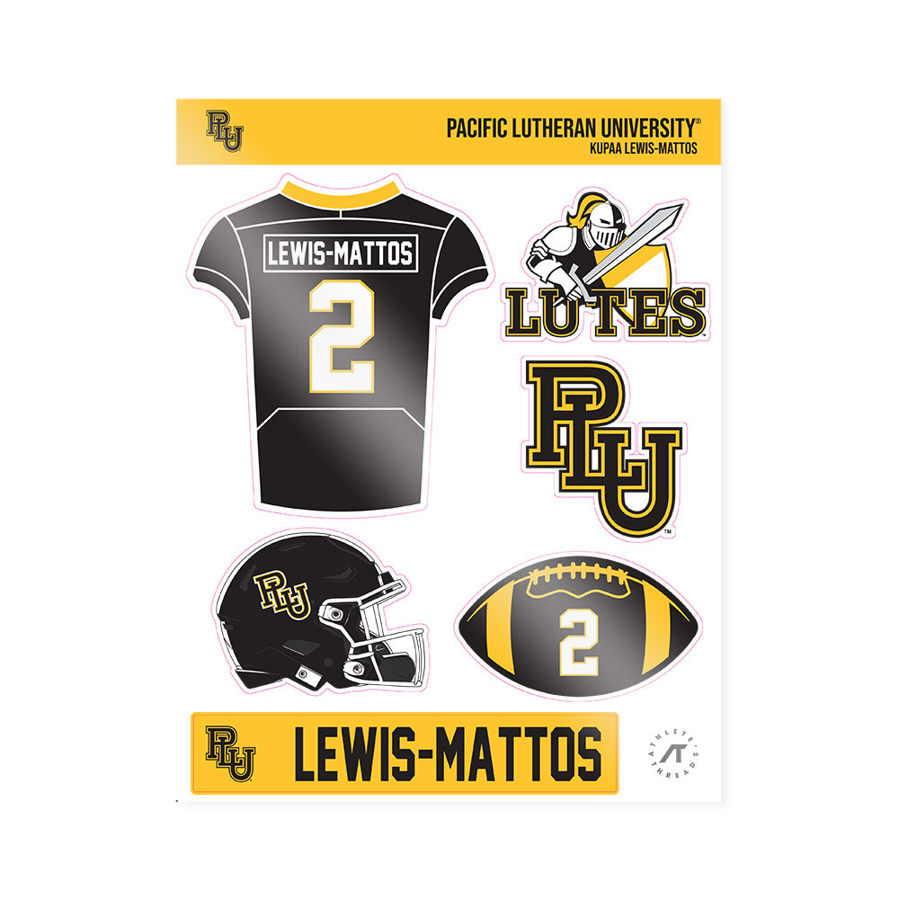 PLU - NCAA Football : Kupaa Lewis-Mattos - Sticker Sheet-0