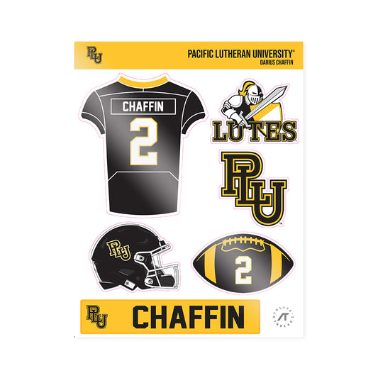 PLU - NCAA Football : Darius Chaffin - Sticker Sheet-0