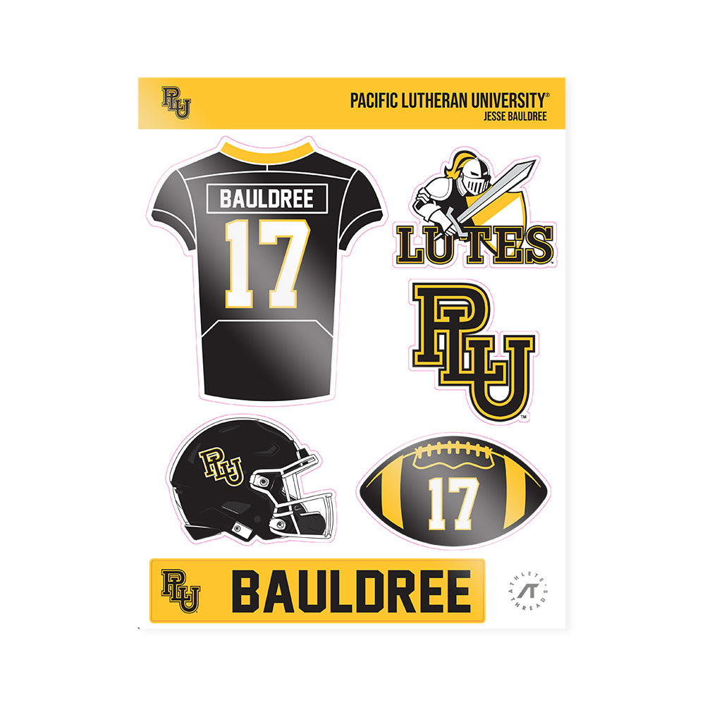 PLU - NCAA Football : Jesse Bauldree - Sticker Sheet-0