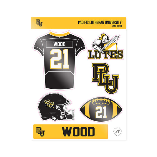 PLU - NCAA Football : Jake Wood - Sticker Sheet-0