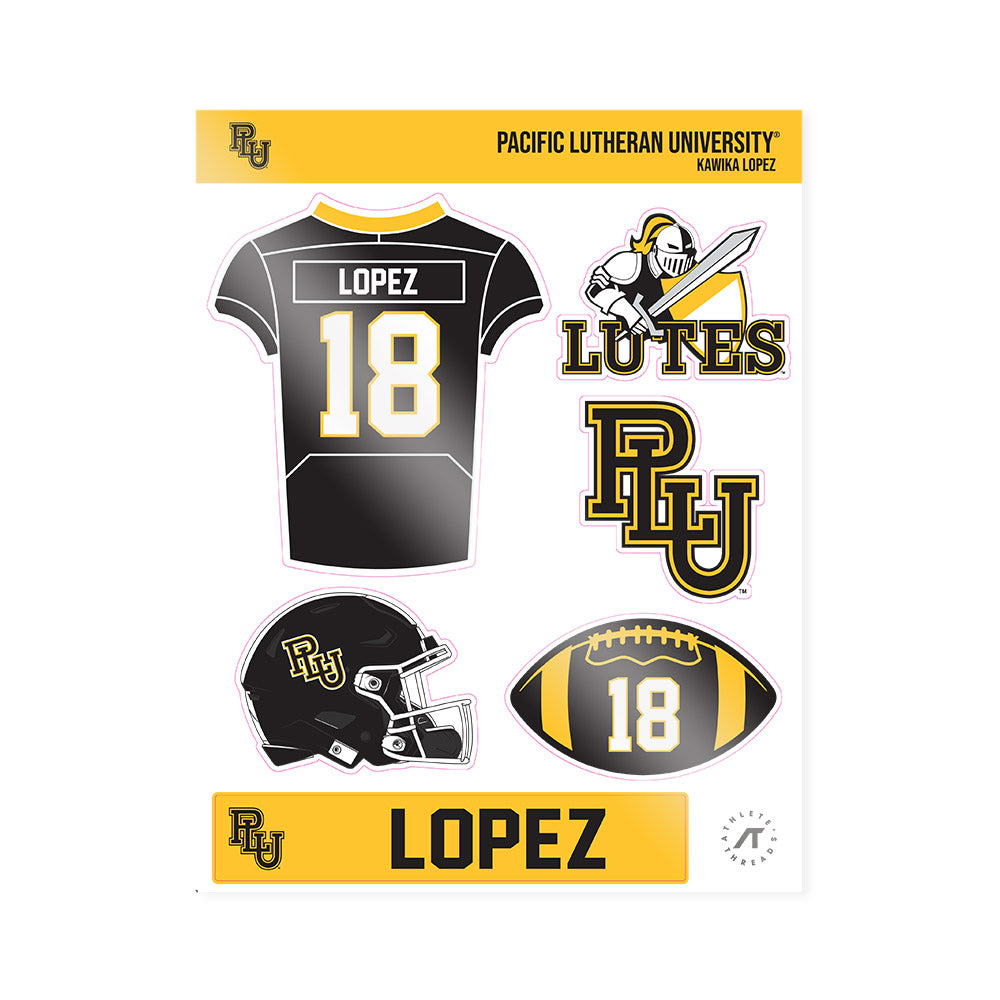 PLU - NCAA Football : Kawika Lopez - Sticker Sheet-0