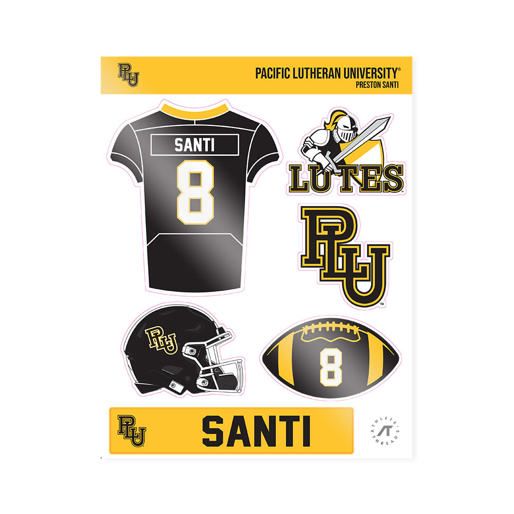 PLU - NCAA Football : Preston Santi - Sticker Sheet-0