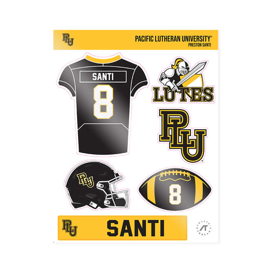 PLU - NCAA Football : Preston Santi - Sticker Sheet-0
