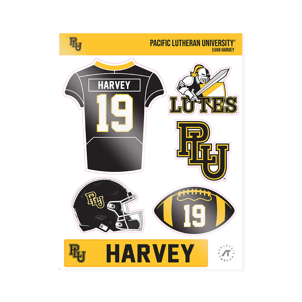 PLU - NCAA Football : Evan Harvey - Sticker Sheet-0