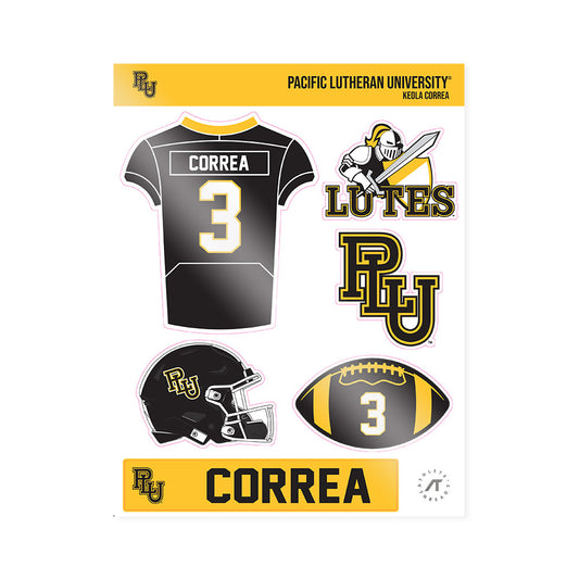 PLU - NCAA Football : Keola Correa - Sticker Sheet-0