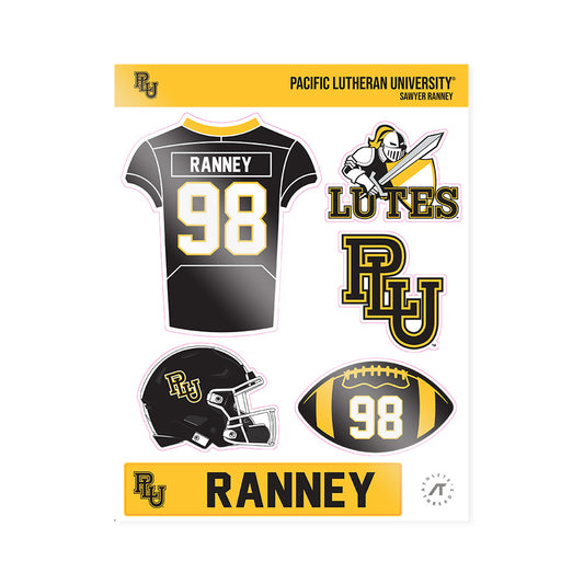 PLU - NCAA Football : Sawyer Ranney - Sticker Sheet-0