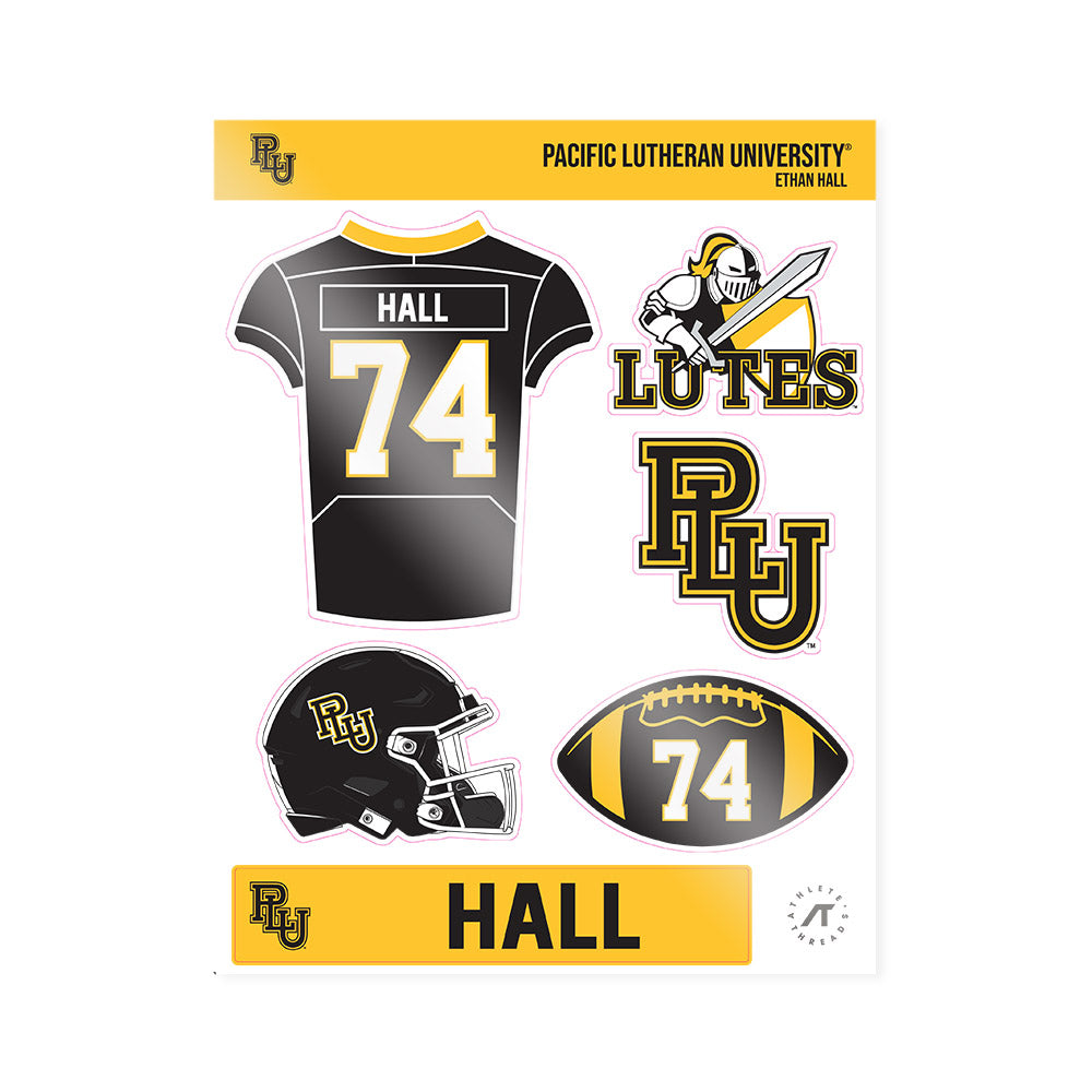 PLU - NCAA Football : Ethan Hall - Sticker Sheet-0