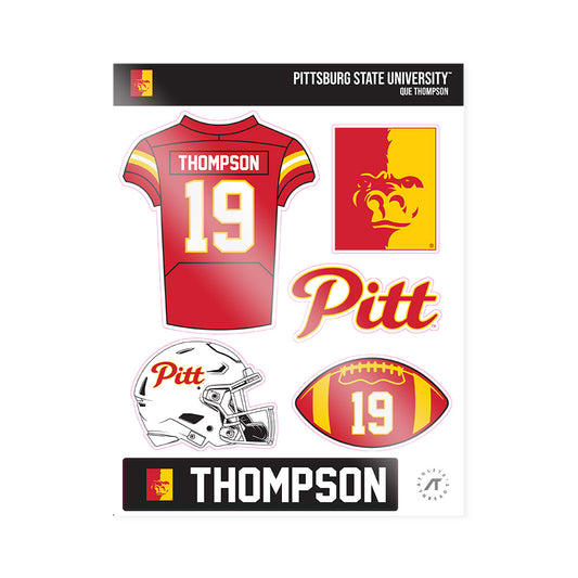 Pitt State - NCAA Football : Que Thompson - Sticker Sheet-0