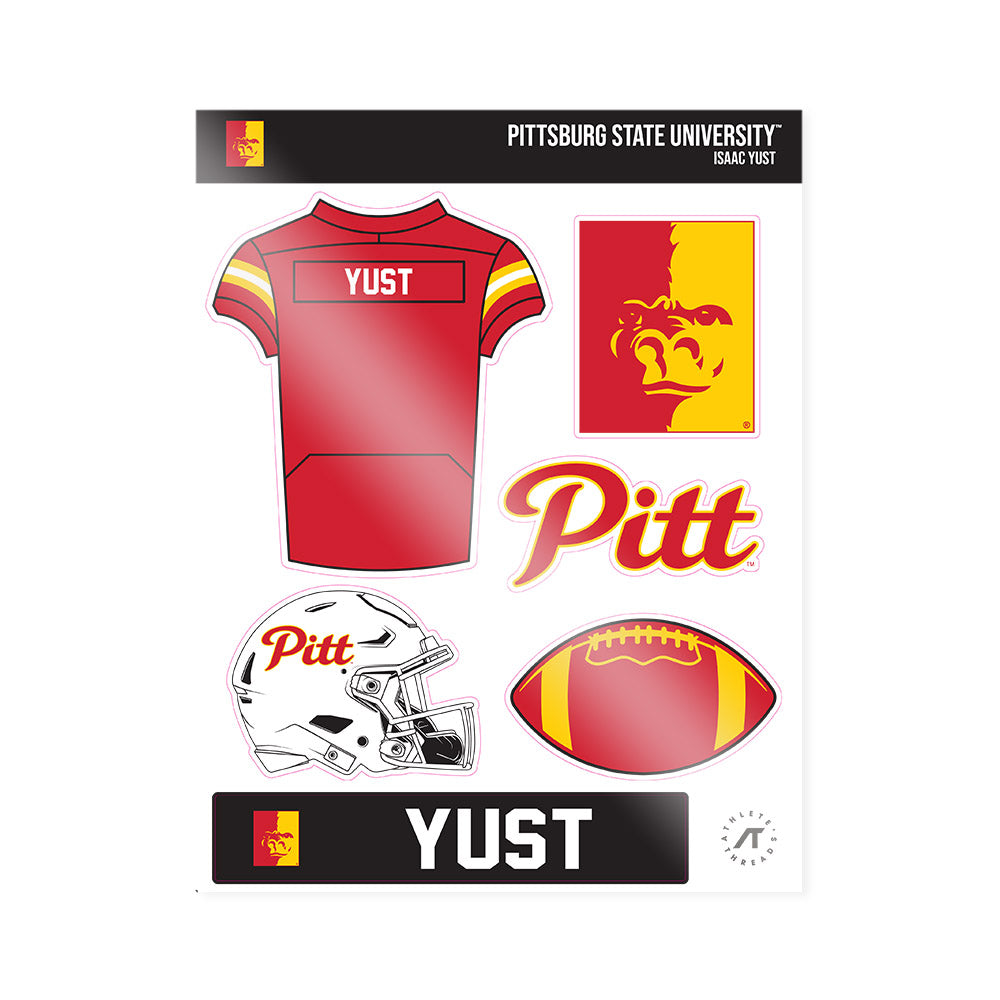Pitt State - NCAA Football : Isaac Yust - Sticker Sheet-0