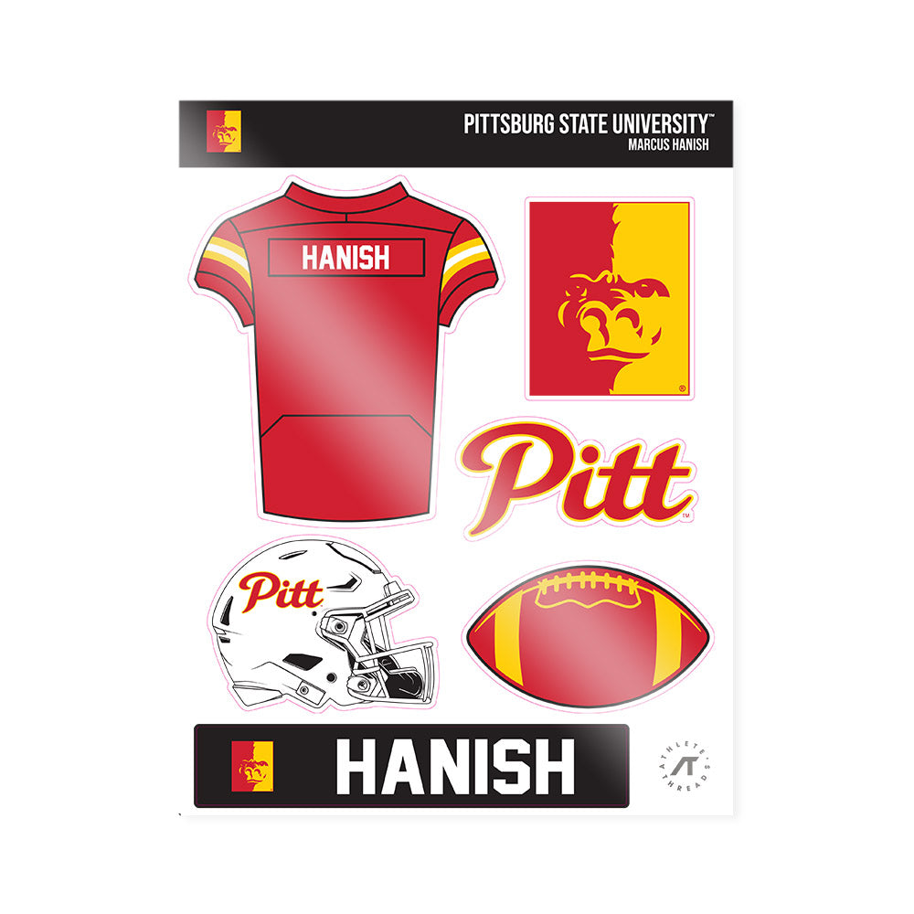 Pitt State - NCAA Football : Marcus Hanish - Sticker Sheet-0