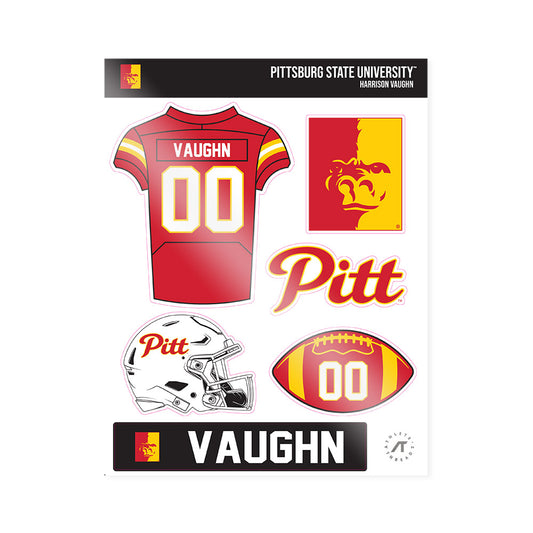 Pitt State - NCAA Football : Harrison Vaughn - Sticker Sheet-0