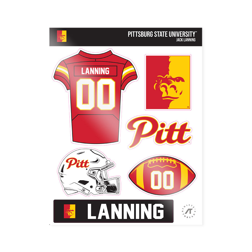 Pitt State - NCAA Football : JACK LANNING - Sticker Sheet-0