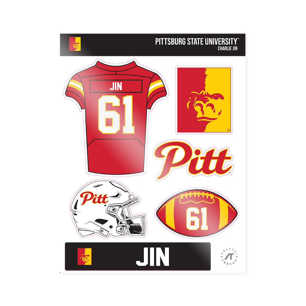 Pitt State - NCAA Football : Charlie Jin - Sticker Sheet-0