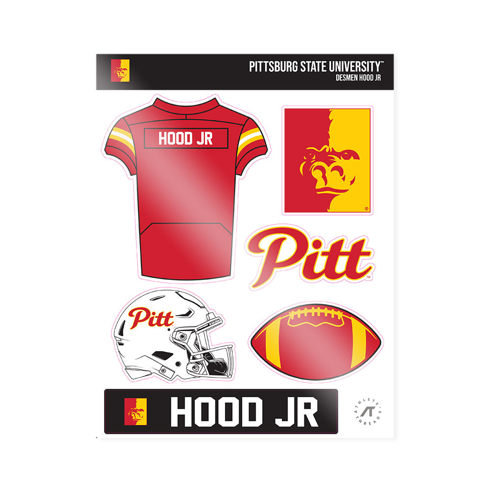 Pitt State - NCAA Football : Desmen Hood jr - Sticker Sheet-0