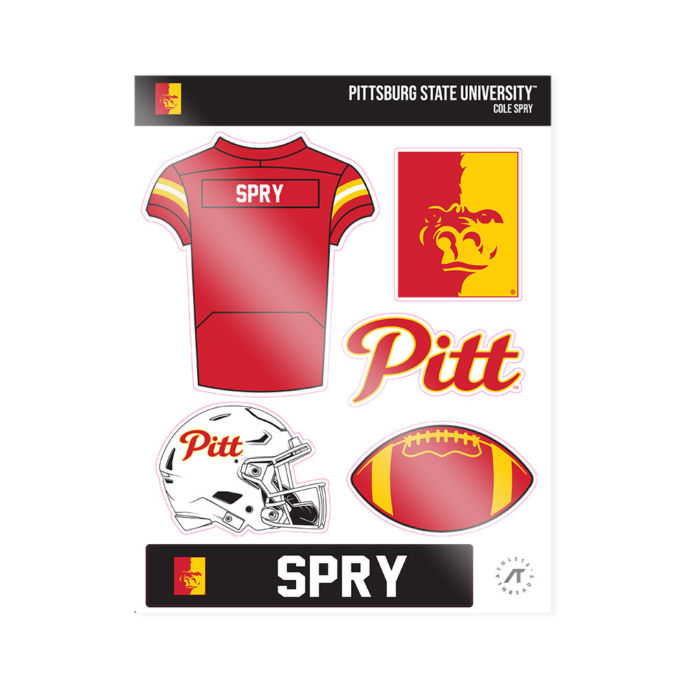 Pitt State - NCAA Football : Cole Spry - Sticker Sheet-0