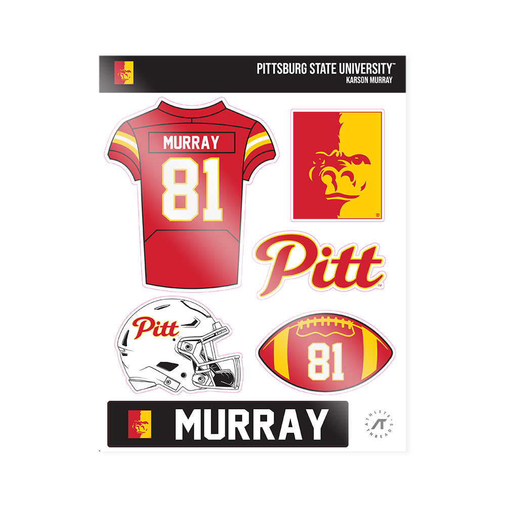 Pitt State - NCAA Football : Karson Murray - Sticker Sheet-0