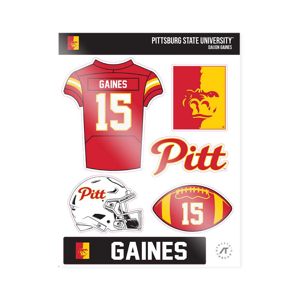 Pitt State - NCAA Football : Daijon Gaines - Sticker Sheet-0