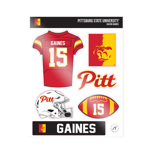 Pitt State - NCAA Football : Daijon Gaines - Sticker Sheet-0