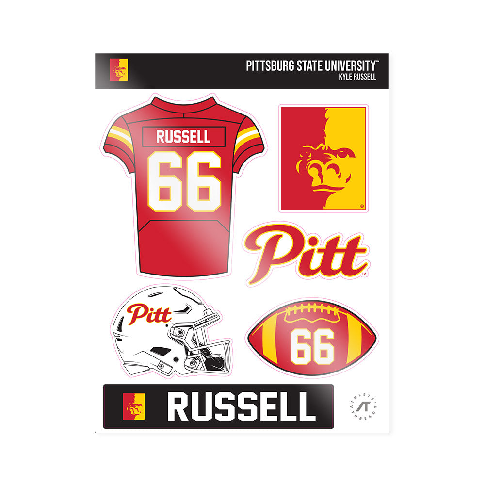 Pitt State - NCAA Football : Kyle Russell - Sticker Sheet-0