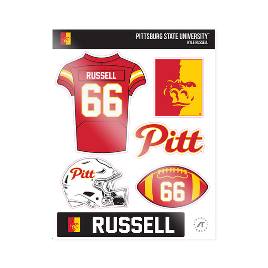 Pitt State - NCAA Football : Kyle Russell - Sticker Sheet-0