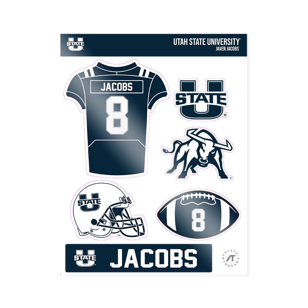 Utah State - NCAA Football : Javen Jacobs - Sticker Sheet-0