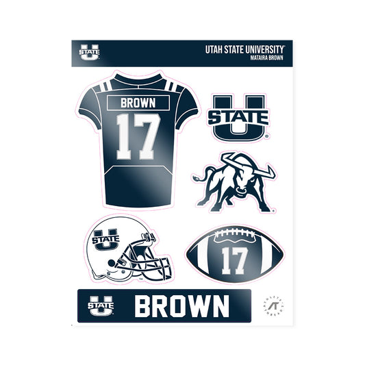 Utah State - NCAA Football : Mataira Brown - Sticker Sheet-0