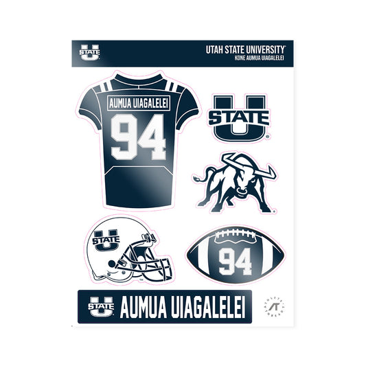 Utah State - NCAA Football : Kone Aumua Uiagalelei - Sticker Sheet-0
